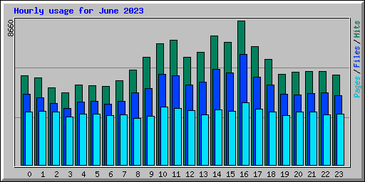 Hourly usage for June 2023