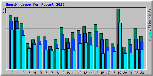 Hourly usage for August 2023